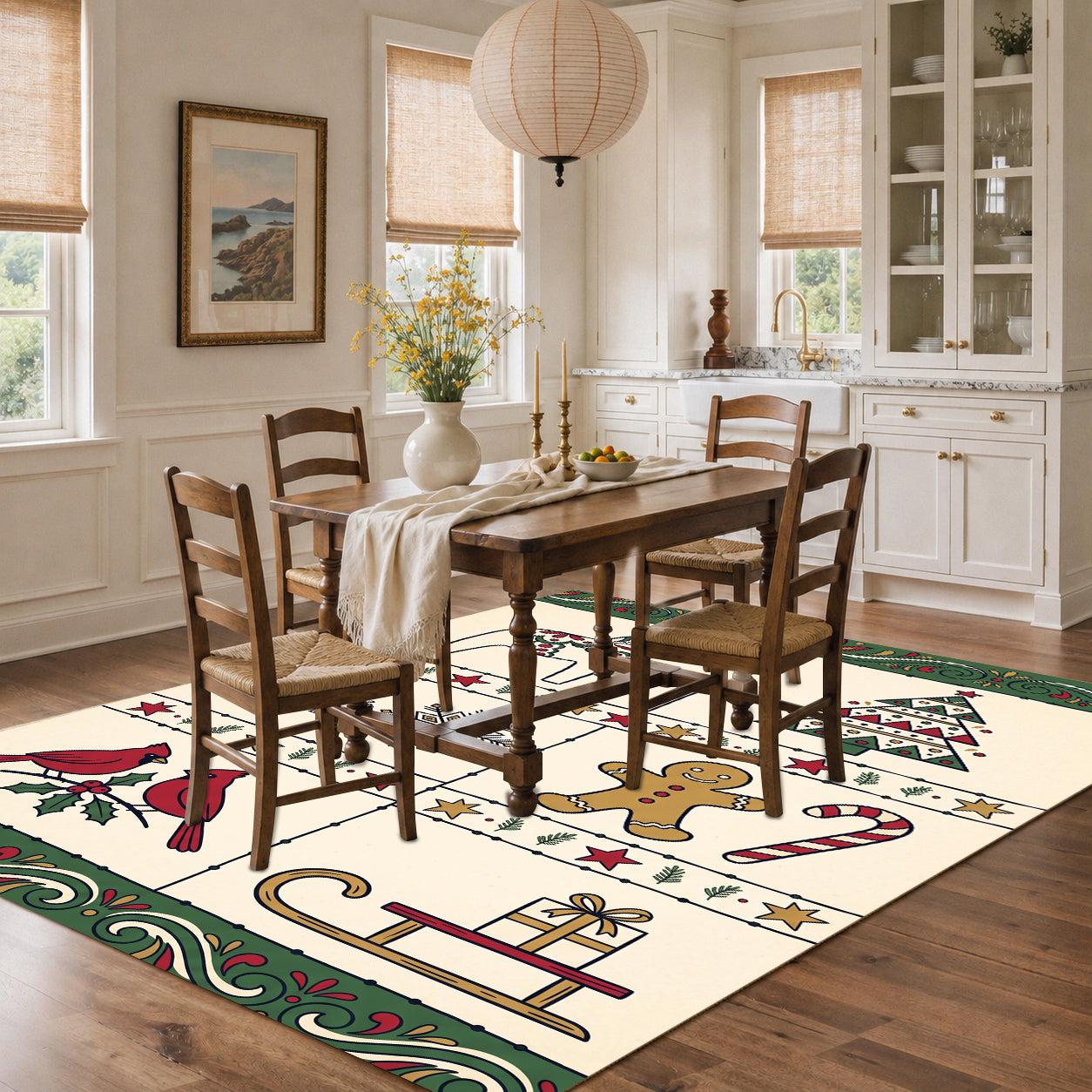 Liveonus Washable Christmas Area Rug for Home Holiday Decor
