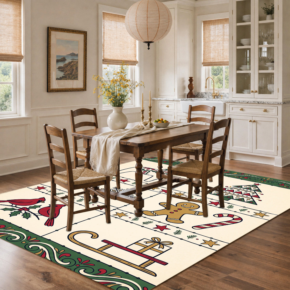 Liveonus Washable Christmas Area Rug for Home Holiday Decor
