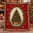 Vintage Red Christmas Tree Wreath Throw Blanket