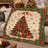 Vintage Christmas Tree Gift Box Throw Blanket