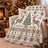 Vintage Christmas Reindeer Throw Blanket