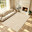 Liveonus Mid‑Century Modern Abstract Geometric Line Area Rug