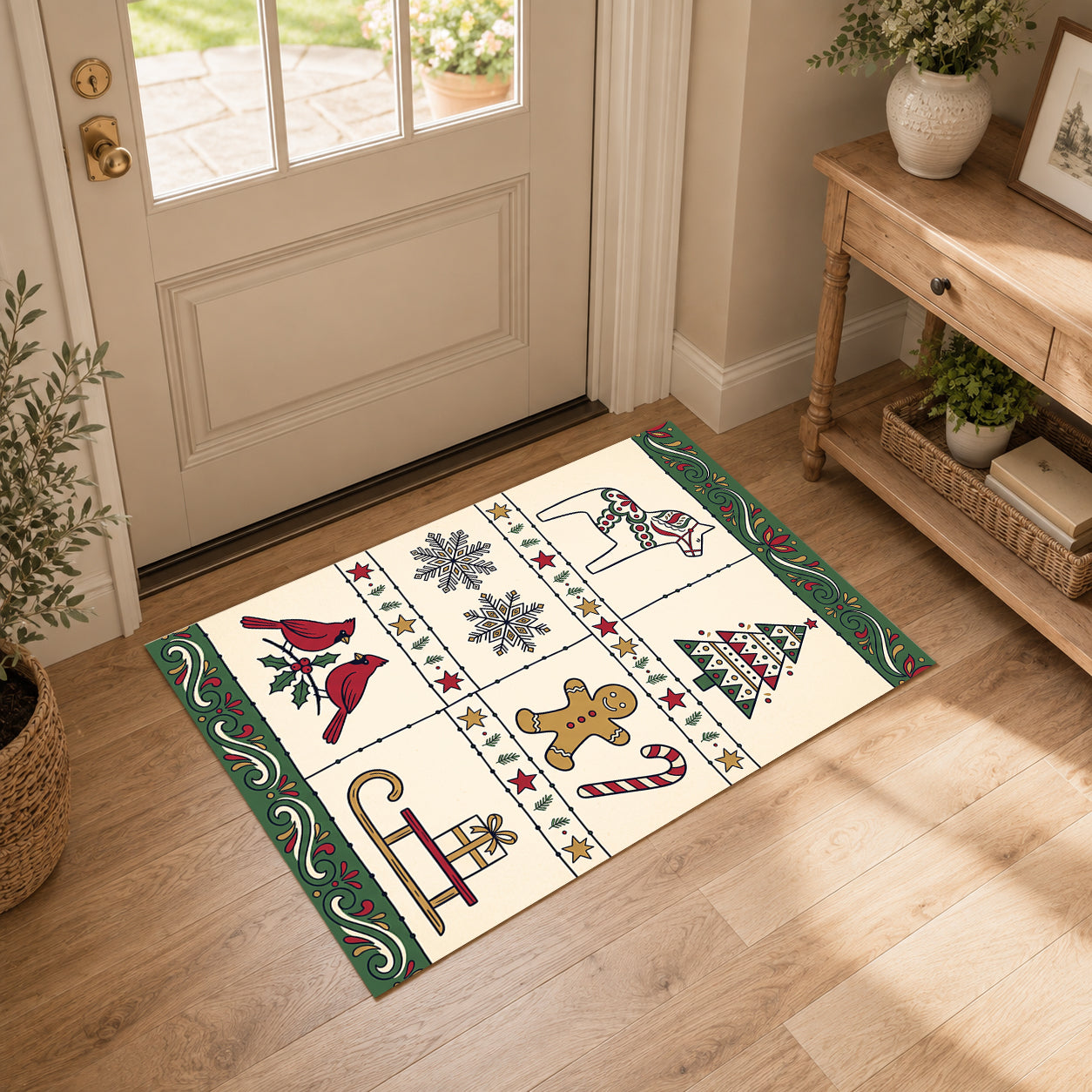 Liveonus Washable Christmas Area Rug for Home Holiday Decor