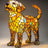 Stained-Glass Aesthetic Resin Dog Desk Lamp
