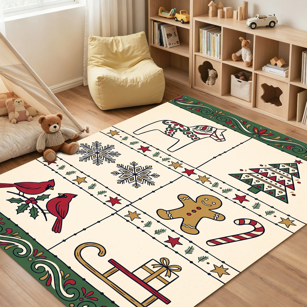 Liveonus Washable Christmas Area Rug for Home Holiday Decor