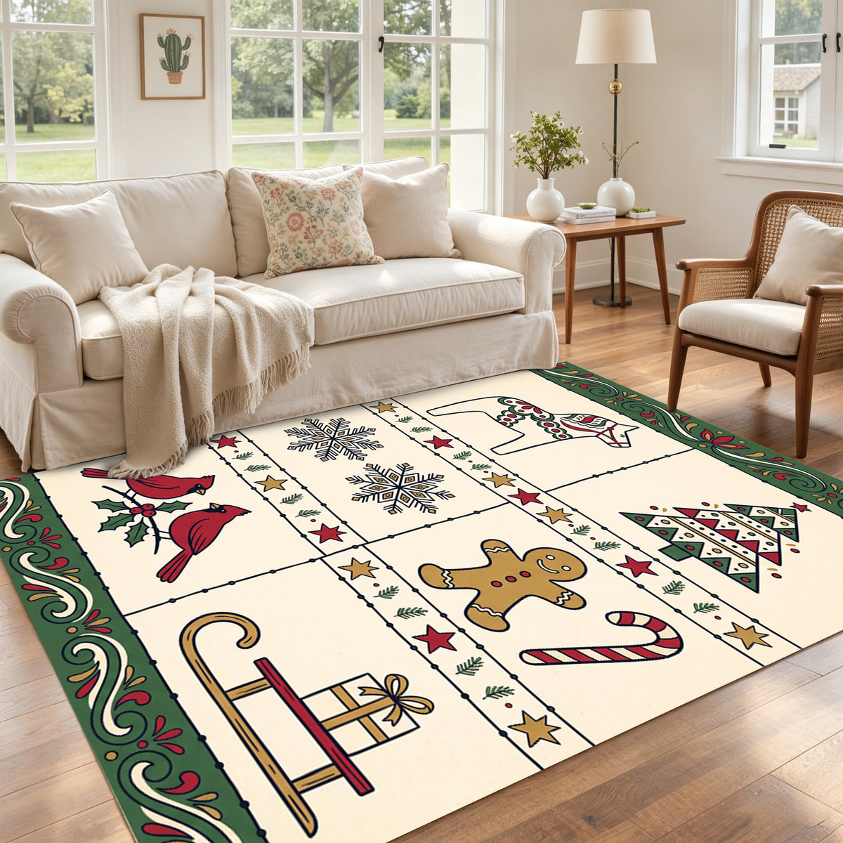 Liveonus Washable Christmas Area Rug for Home Holiday Decor