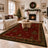 Vintage Christmas Tree Holly Berry Washable Area Rug