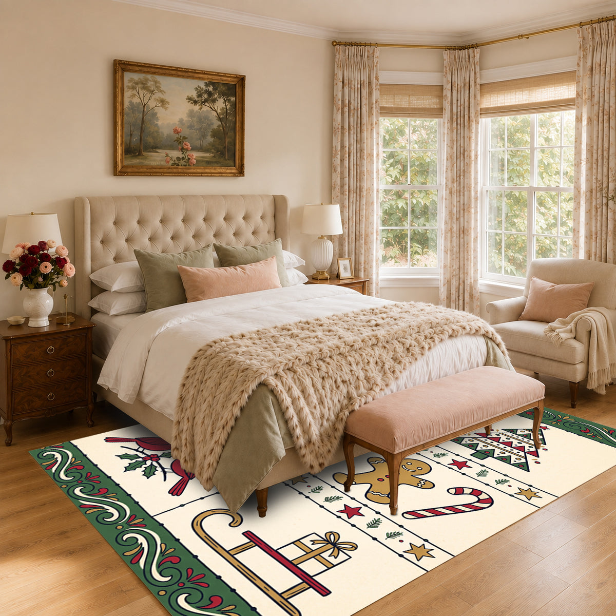 Liveonus Washable Christmas Area Rug for Home Holiday Decor