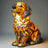 Stained-Glass Aesthetic Resin Dog Desk Lamp
